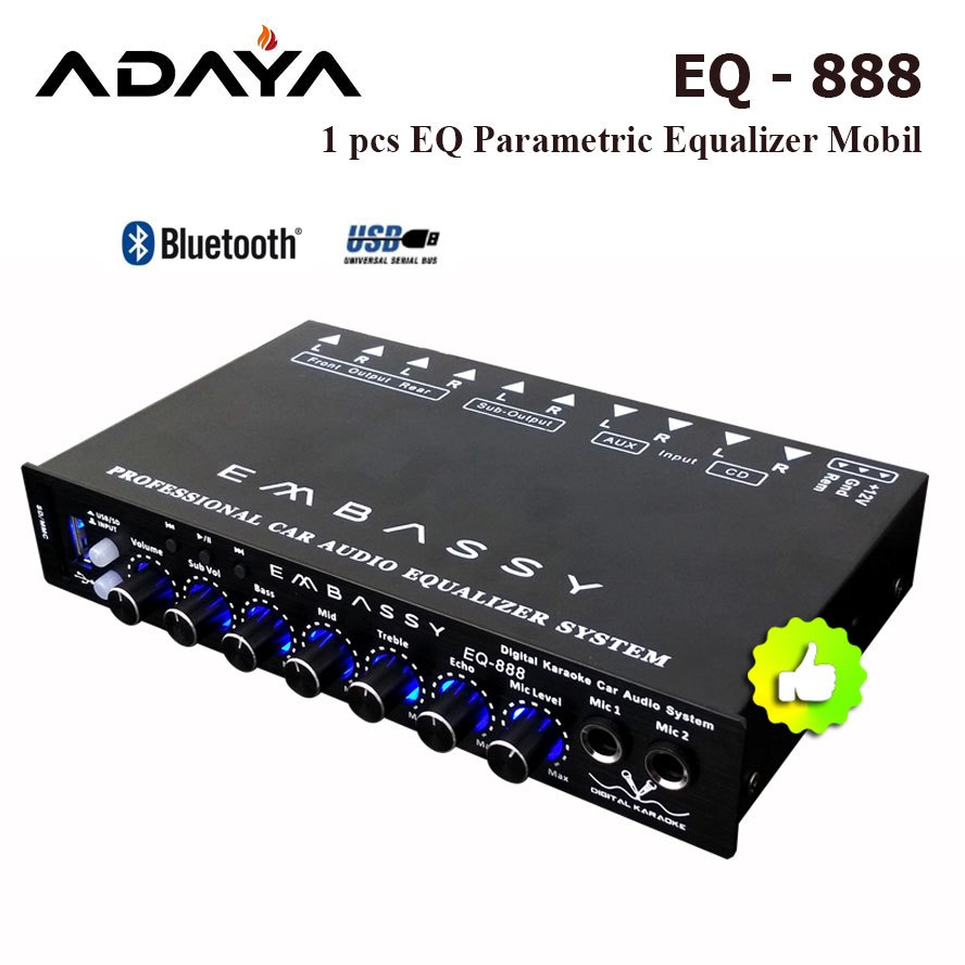 Jual Equalizer Pre Audio Mobil Parametric Karaoke Embassy EQ 888