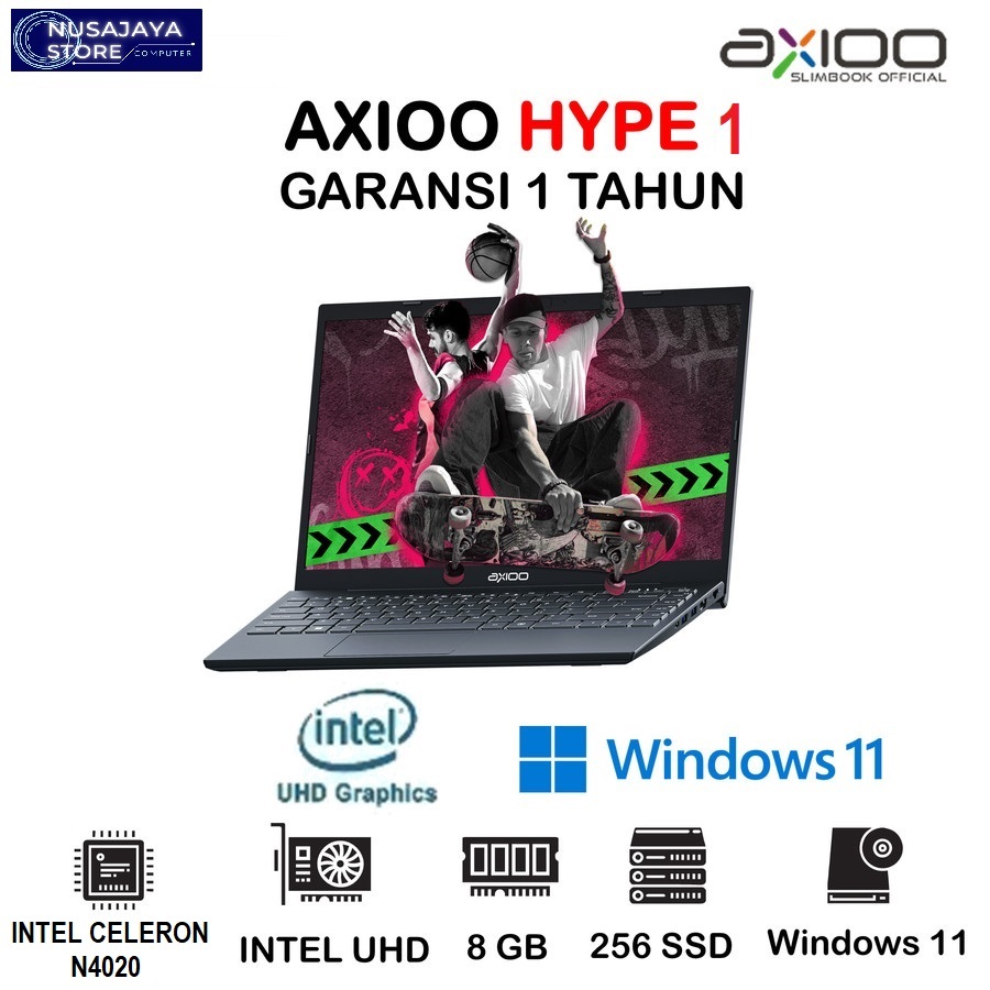 Jual AXIOO MYBOOK HYPE 1 Celeron N4020 4GB 8GB 128GB 256GB 14 HD W11