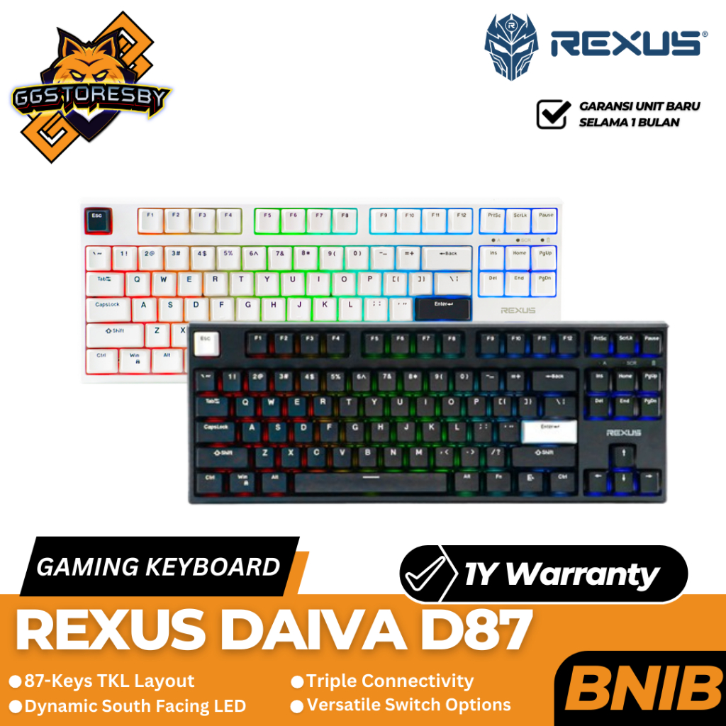 Jual REXUS DAIVA D87 WIRELESS MECHANICAL Gaming Keyboard Shopee Indonesia