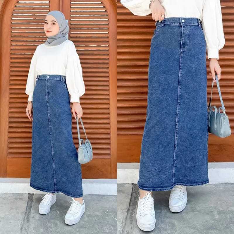 Jual Theana Rok Jeans Belah Rok Jeans Skirt Theana Rok Jeans Highwaist