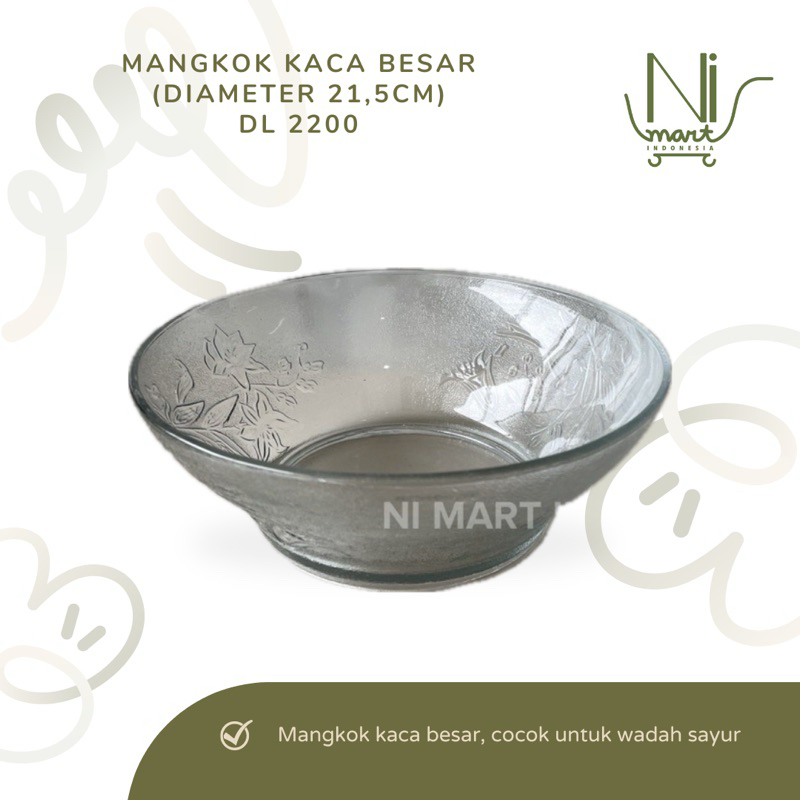 Jual Mangkok Kaca Besar Dl Mangkuk Makan Wadah Tempat Sayur Soup