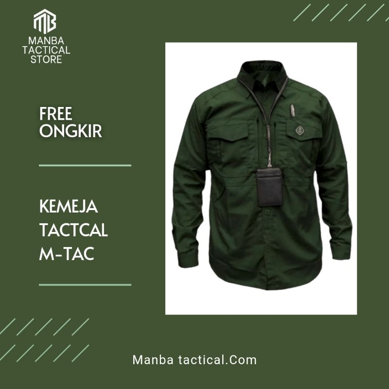 Jual Baju Kemeja Tactical M Tac Lengan Panjang Hem Kantor Free