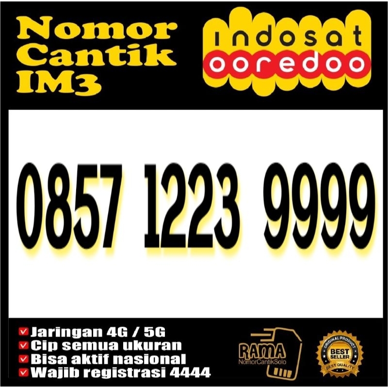 Jual Kartu Perdana Nomor Cantik IM3 INDOSAT Shopee Indonesia