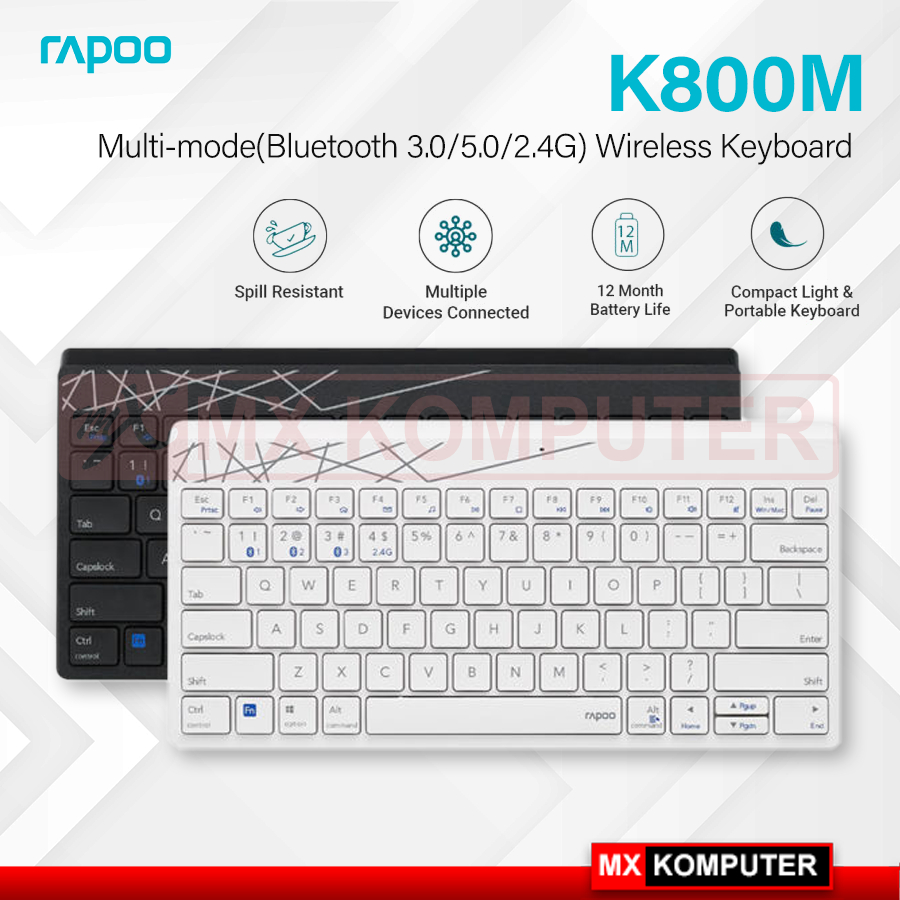 Jual Wireless Keyboard Rapoo K M Multi Mode Bluetooth And Dongle