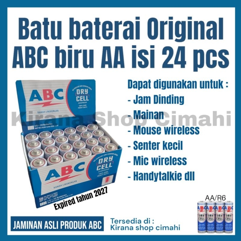 Jual Baterai Abc Biru Aa Isi Pcs Shopee Indonesia