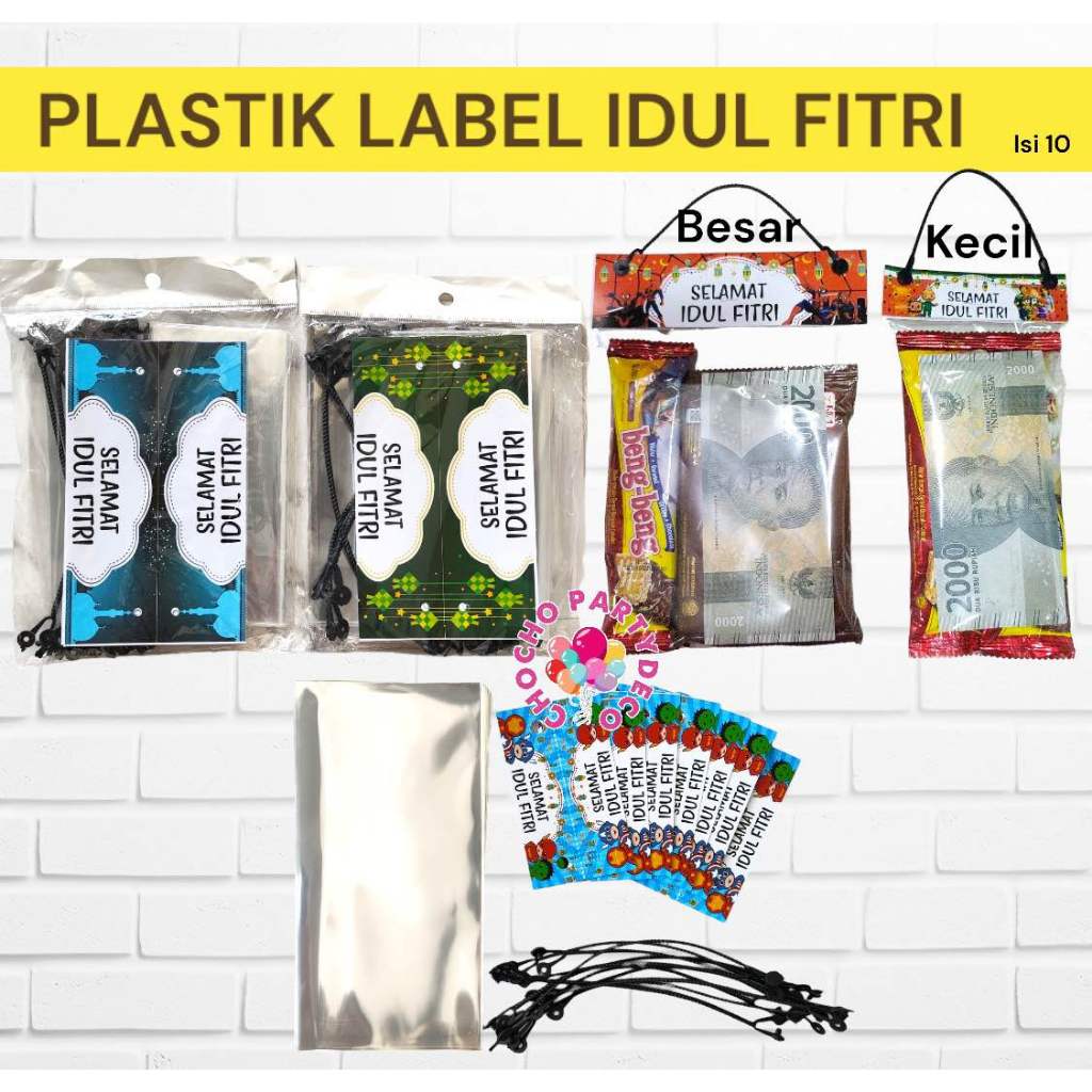 Jual Plastik LABEL IDUL FITRI Isi 10 Tas Plastik Snack Lebaran Tas