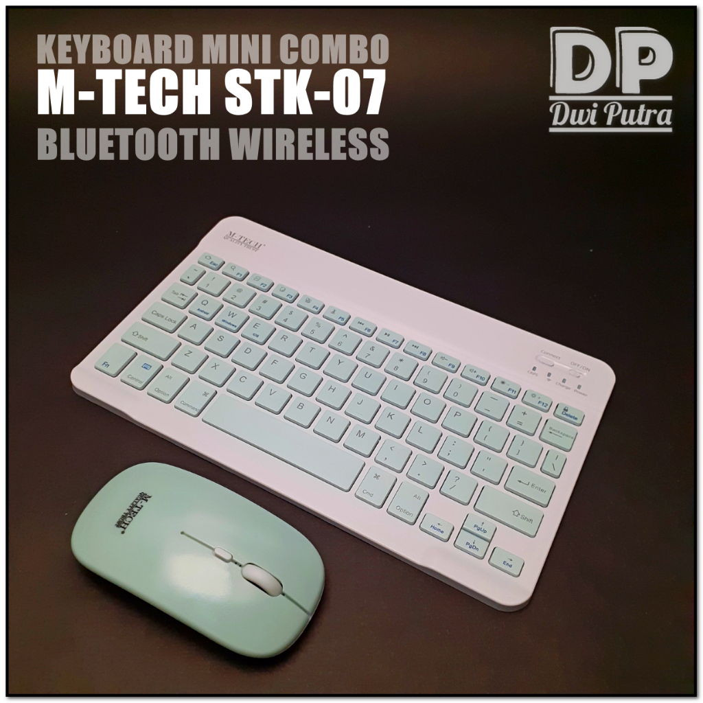 Jual Keyboard Mouse Mtech Stk Mini Combo Wireless Usb Color Pastel