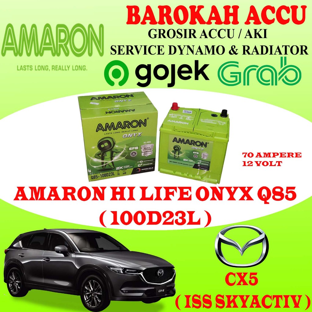 Jual AKI MOBIL MAZDA CX5 ISS SKYACTIV AMARON ONYX Q85 100D23L