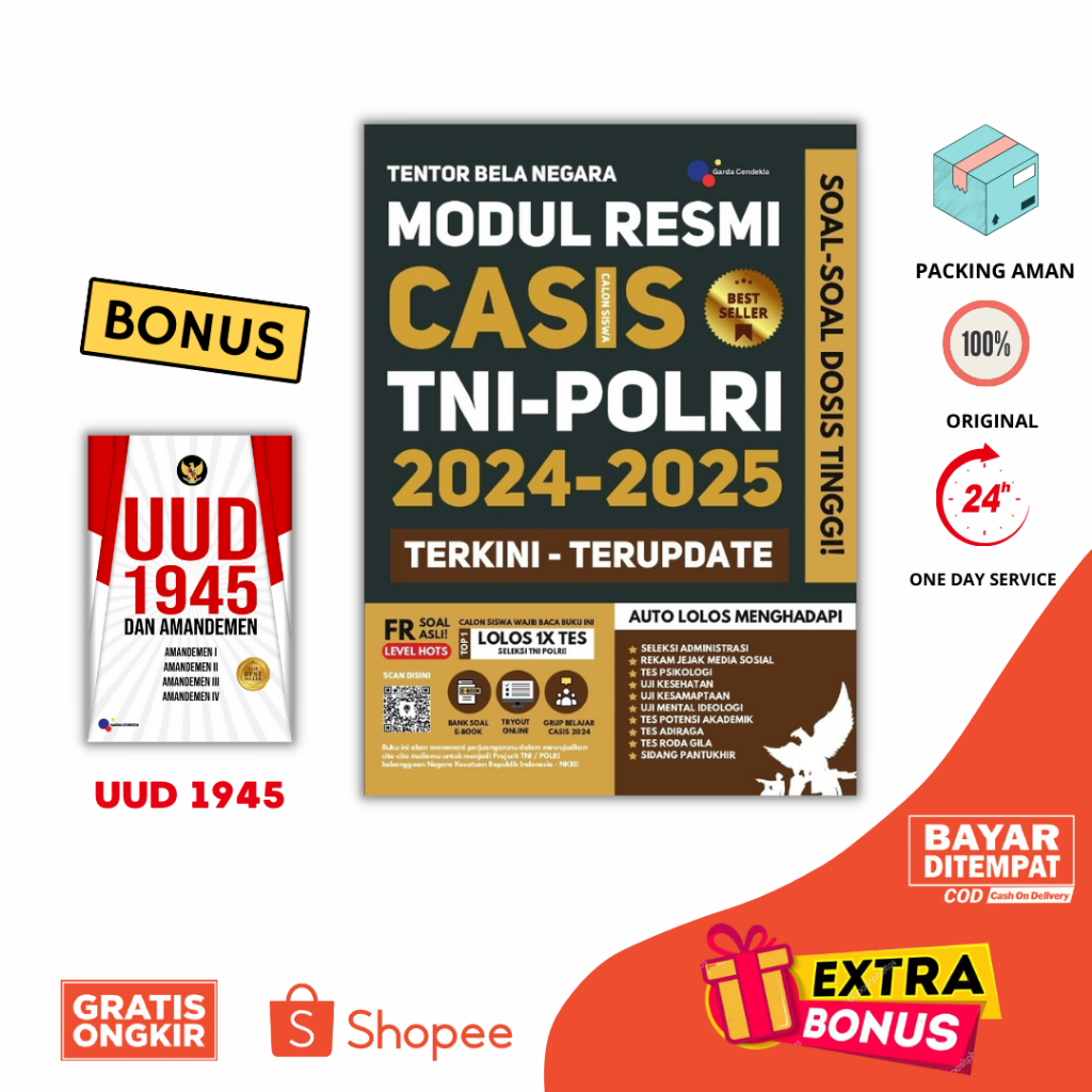 Jual BUKU MODUL RESMI CASIS TNI POLRI 2024 2025 GARDA CENDEKIA