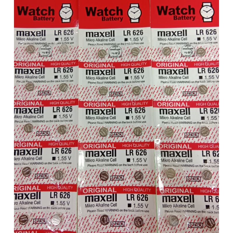 Jual Baterai Jam Tangan 377 SR626SW Maxell Murah Perlembar Isi 10pcs