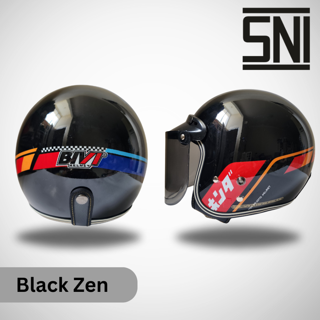 Jual Helm Bogo Dewasa Retro Sni Motif Zen Hitam Honda Vintage Shopee