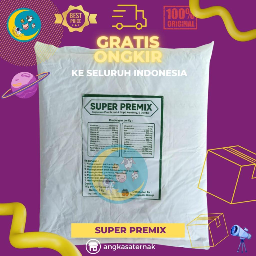 Jual SUPER PREMIX 1 KG Premix Mineral Vitamin Dan Herbal Untuk Sapi