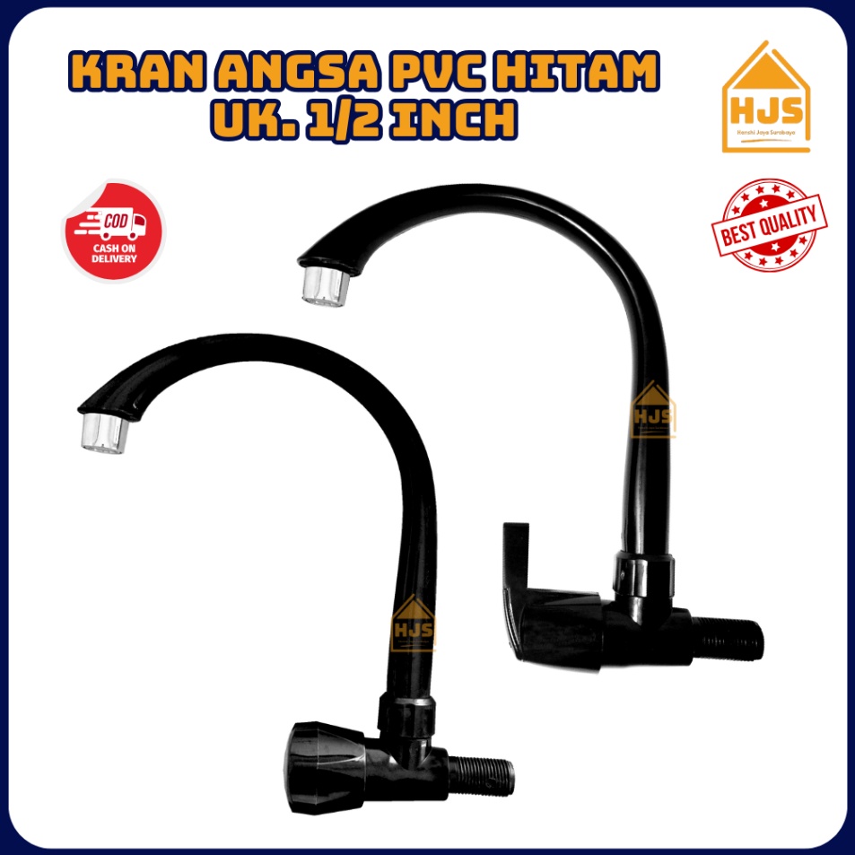 Jual Deal Now HJS Kran Angsa PVC Hitam Kran Wastafel Cuci Piring Keran