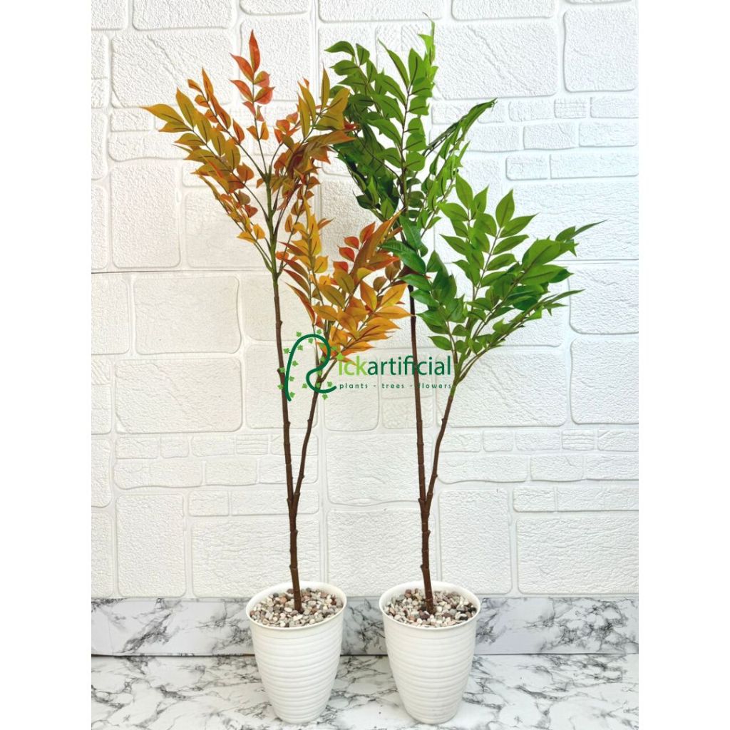 Jual Pohon Daun Willow Variasi Warna Merah Hijau X Latex Artificial