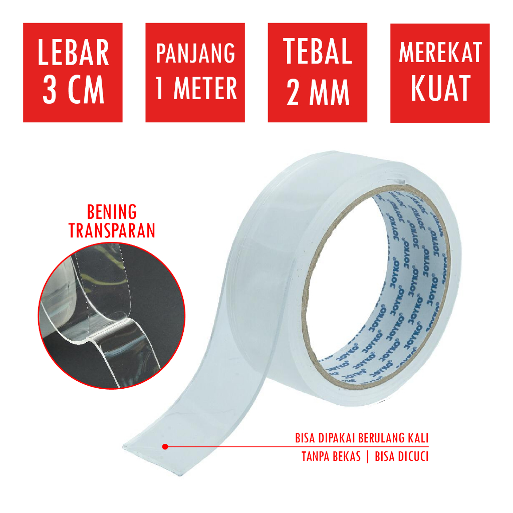 Jual Meter Nano Double Tape Joyko Ndst Perekat Ganda Bening