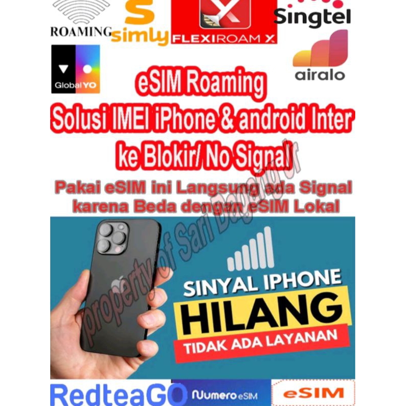 Jual ESIM Roaming TELKOMSEL Solusi IMEI IPHONE Inter Dan ANDROID