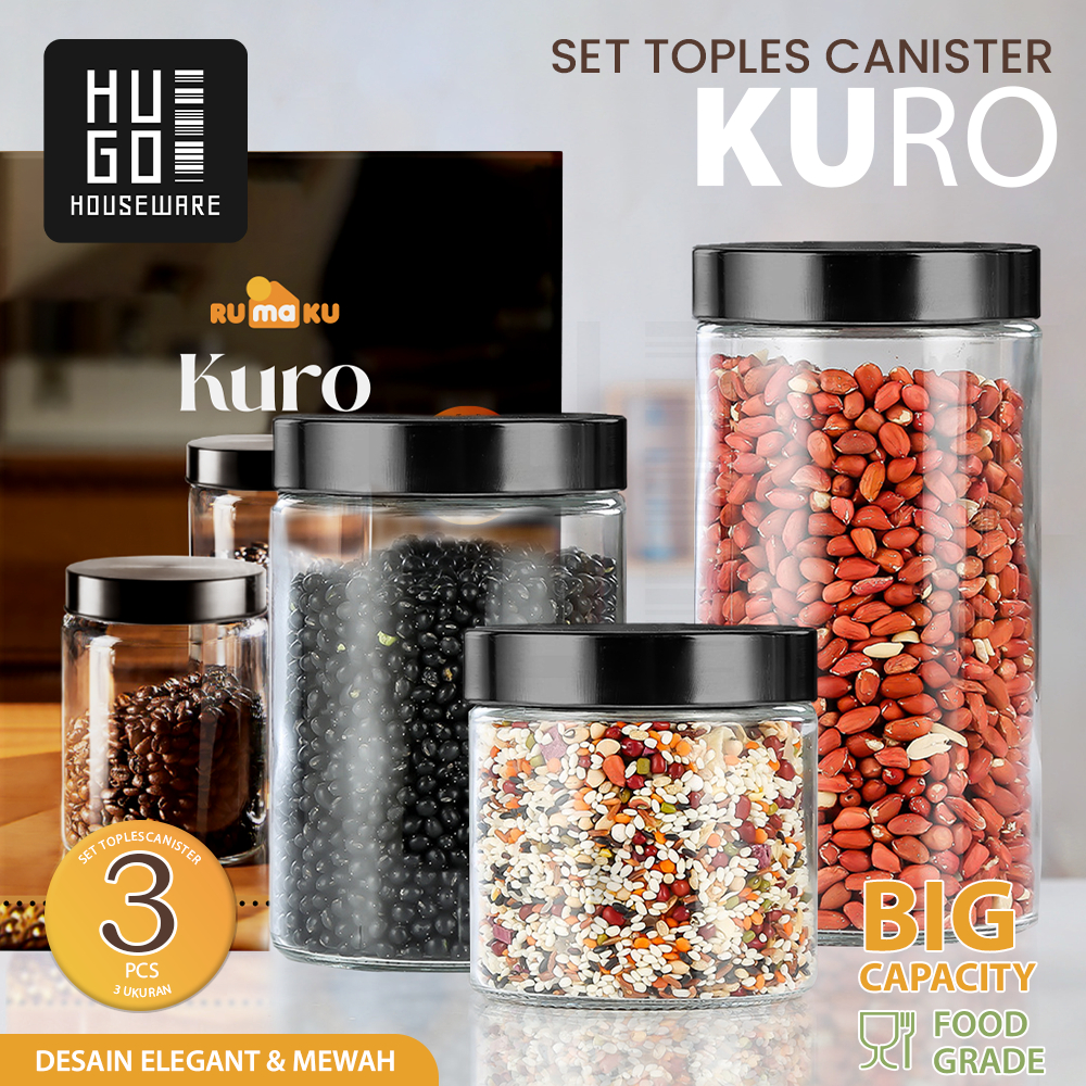 Jual Hugo Toples Kaca Lebaran Set Pcs Toples Kue Kerupuk Kedap Udara