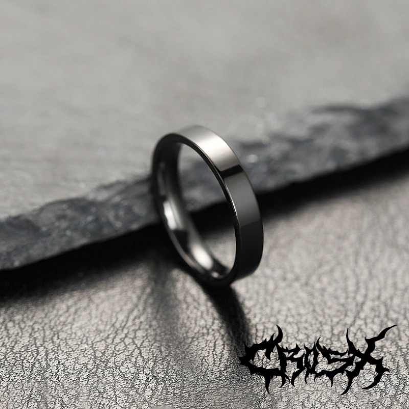 Jual BLACK RING SILVER RING CINCIN HITAM SILVER POLOS CINCIN 4MM 6MM