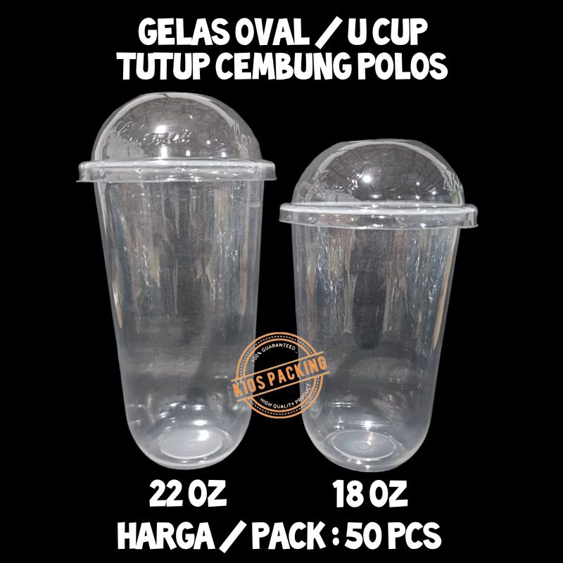 Jual Gelas Plastik Oval Oz Oz Isi Pcs Gelas Tutup Cembung