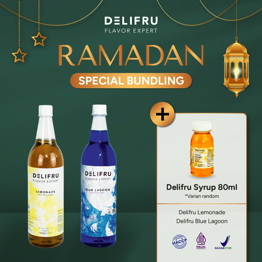 Jual Paket Bundling Syrup 2L Delifru Sirup Lemonade 1L Blue Lagoon 1L