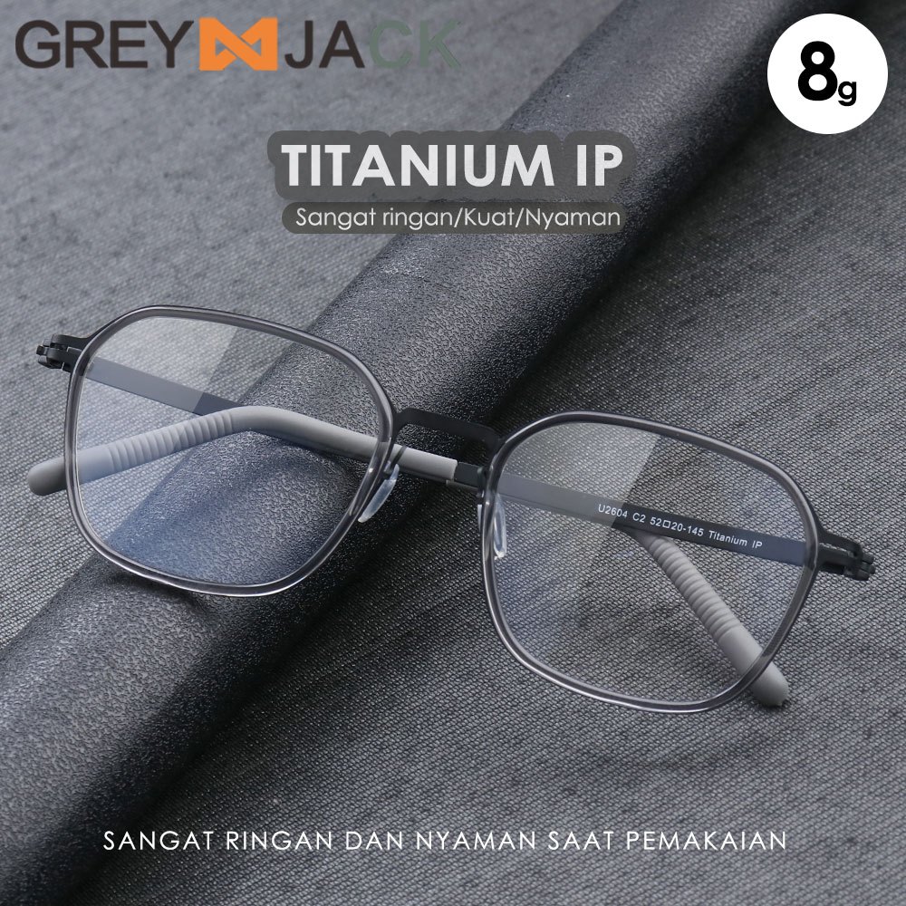 Jual Grey Jack Kacamata Titanium Antiradiasi Blueray Model Kotak Bisnis