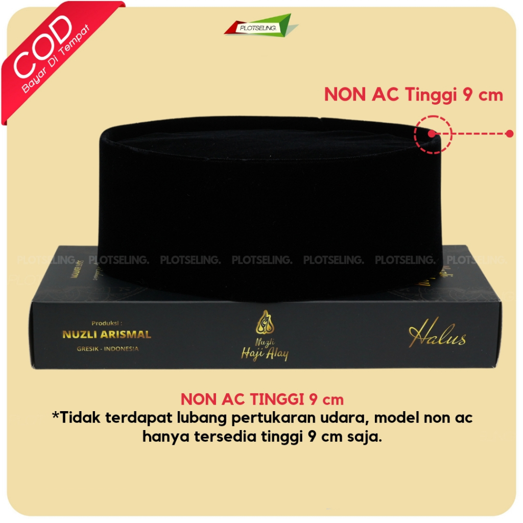 Jual Peci Songkok Hitam Premium Haji Alay Deluxe Ac Tinggi