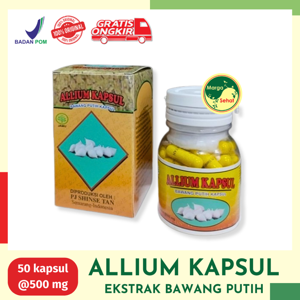 Jual ALLIUM KAPSUL 50 KAPSUL EKSTRAK BAWANG PUTIH TUNGGAL LANANG