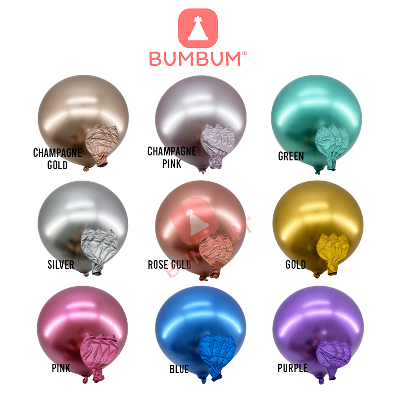 Jual Pcs Balon Latex Chrome Inch Cm Jumbo Premium Quality