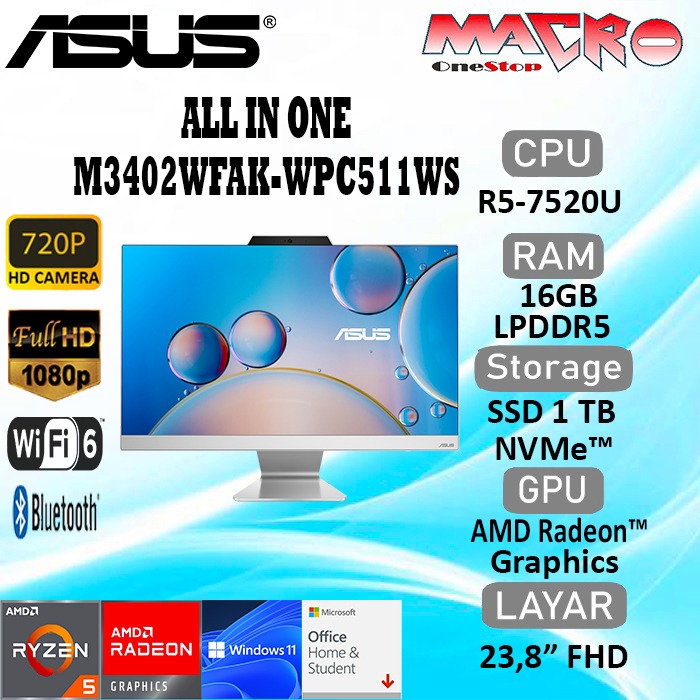 Jual Asus Aio M Wfak Wpc Ws R U Gb Ssd Tb Win Ohs