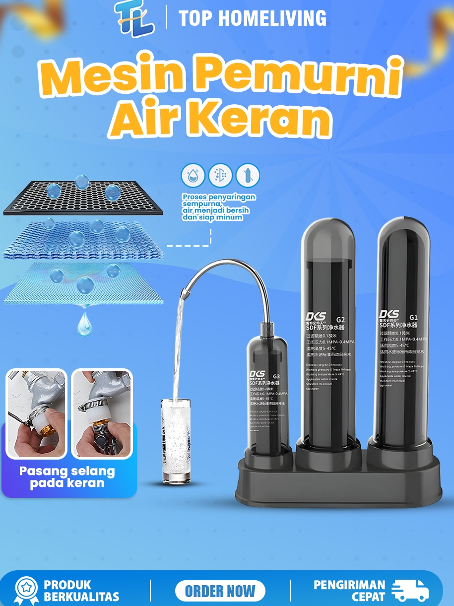 Jual Mesin Filter Air Pemurni Air Keran Saringan Air Pdam Tanah Sehat