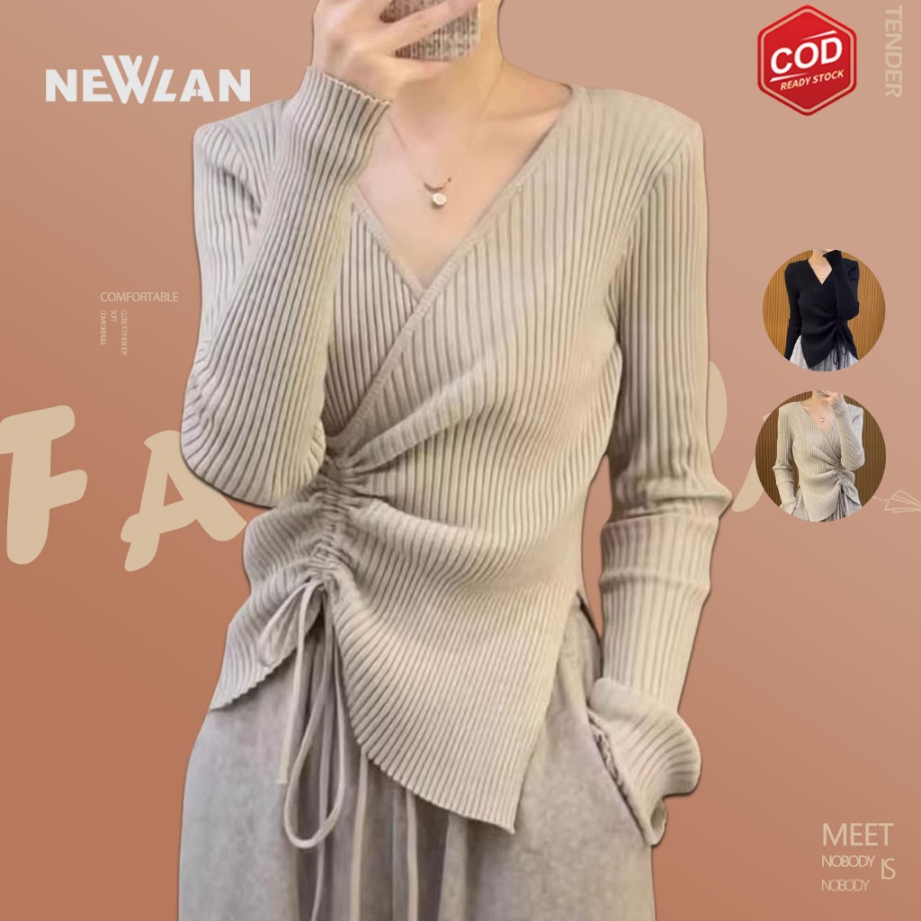 Jual Newlan Zz Knit Top Atasan Wanita Korean Top Baju Wanita