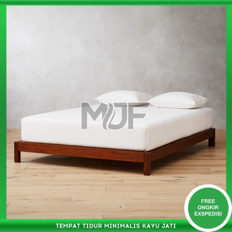 Jual Dipan Rangka Tempat Tidur Minimalis Kayu Jati Shopee Indonesia