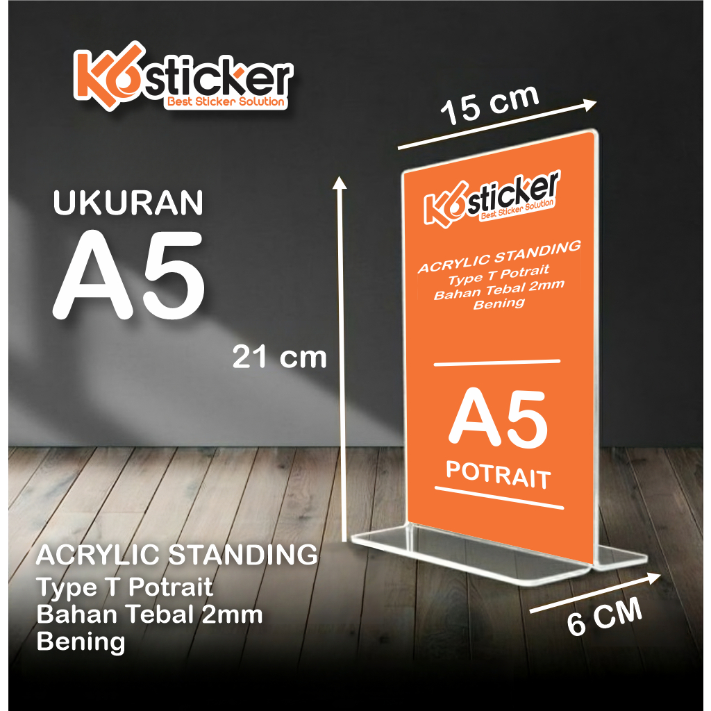 Jual Akrilik Acrylic A5 Tent Card Akrilik Daftar Menu Akrilik Nomor