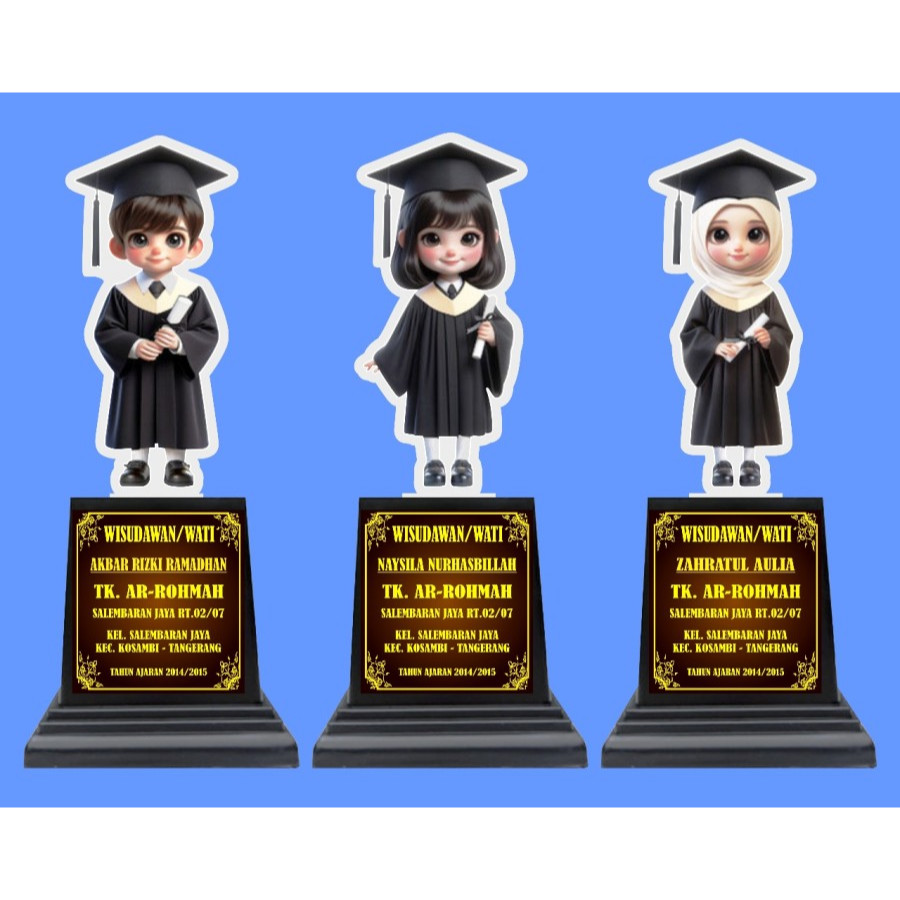 Jual Termurah Plakat Wisuda Piala Kelulusan Plakat Tk Kartun Wisuda