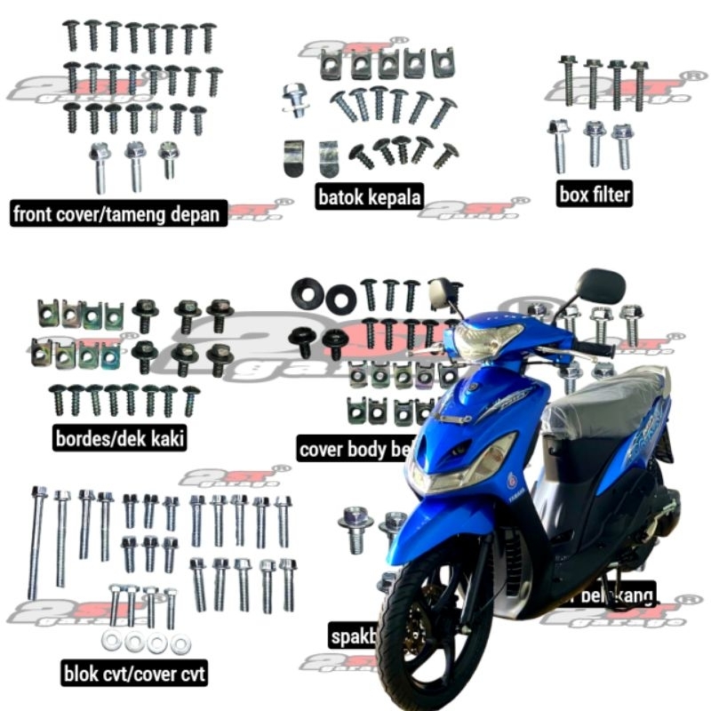 Jual Baut Bodi Lengkap Fullset Yamaha Mio Smile Baud Fullbody Yamaha