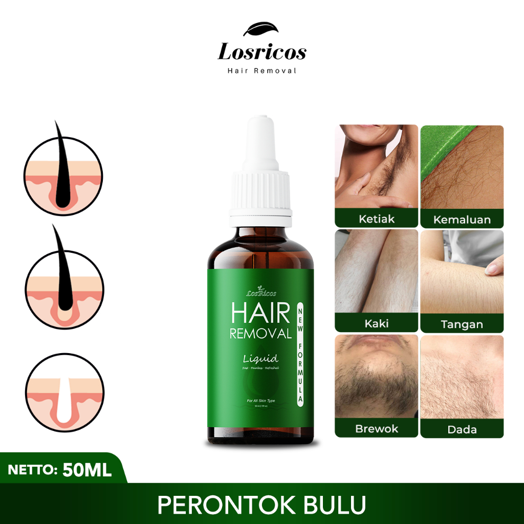 Jual Losricos Hair Removal Liquid Perontok Bulu Permanen Bpom Ml