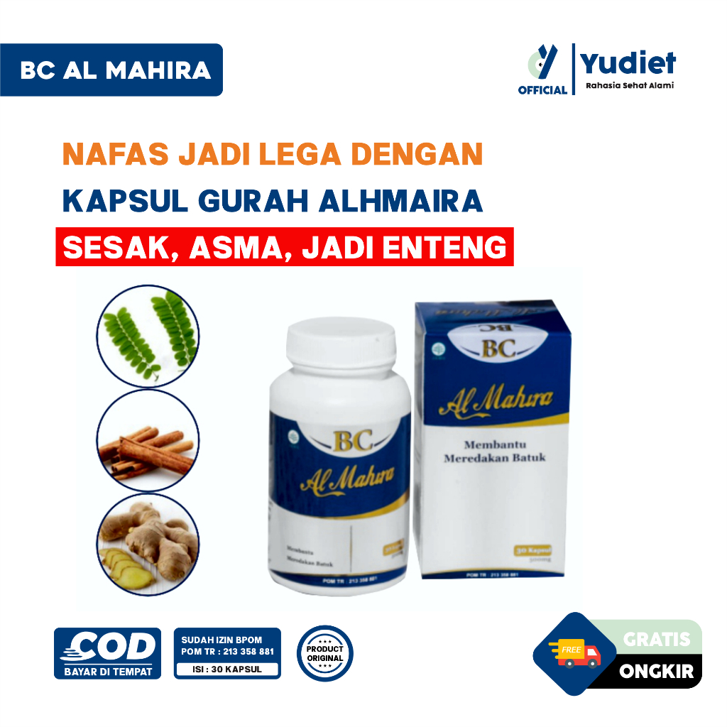 Jual Bc Almahira Kapsul Herbal Alami Untuk Atasi Sesak Napas Batuk