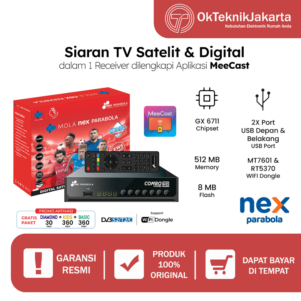 Jual Bisa Cod Receiver Parabola Dan Set Top Box Nex Parabola Combo