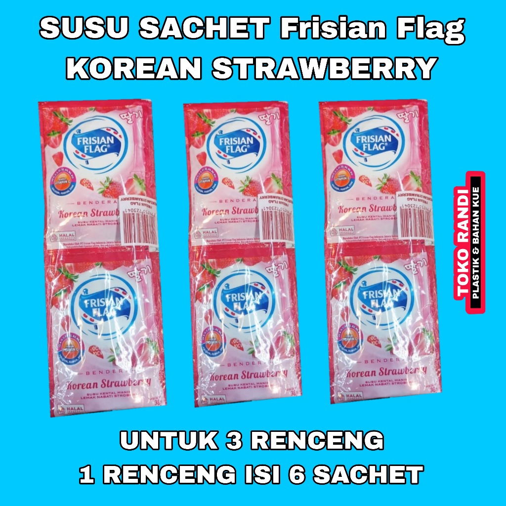 Jual Susu Sachet Frisian Flag Bendera Korean Strawberry Renceng Isi