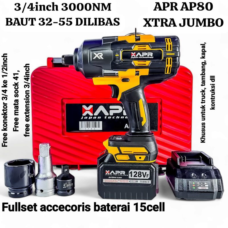 Jual APR Impact Wrench Xtra Jumbo 3 4inch Type AP80 3000NM Garansi