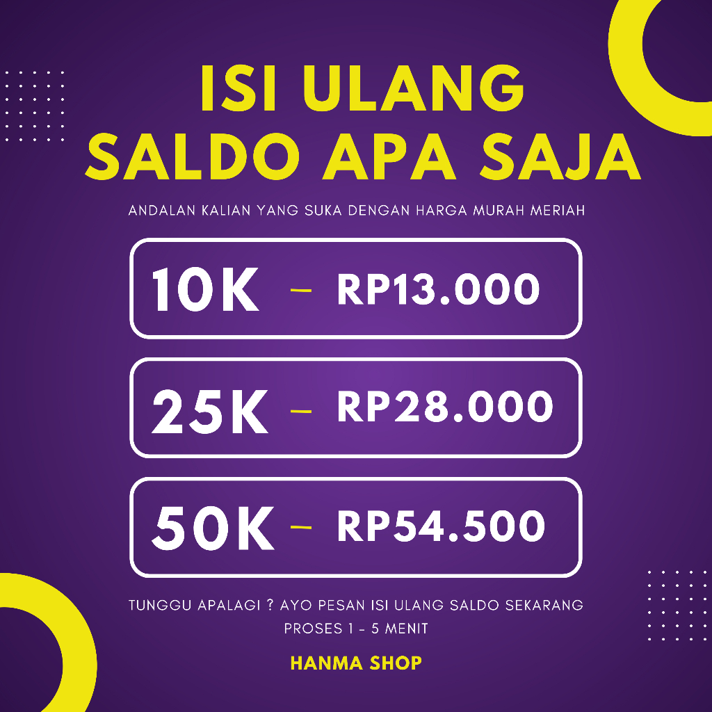 Jual ISI ULANG SALDO PULSA DAN LAIN LAIN Shopee Indonesia