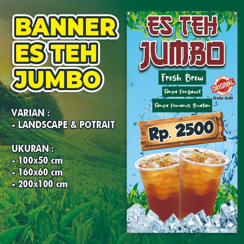 Jual BANNER ES TEH JUMBO SPANDUK ES TEH JUMBO BANNER SPANDUK MINUMAN ES