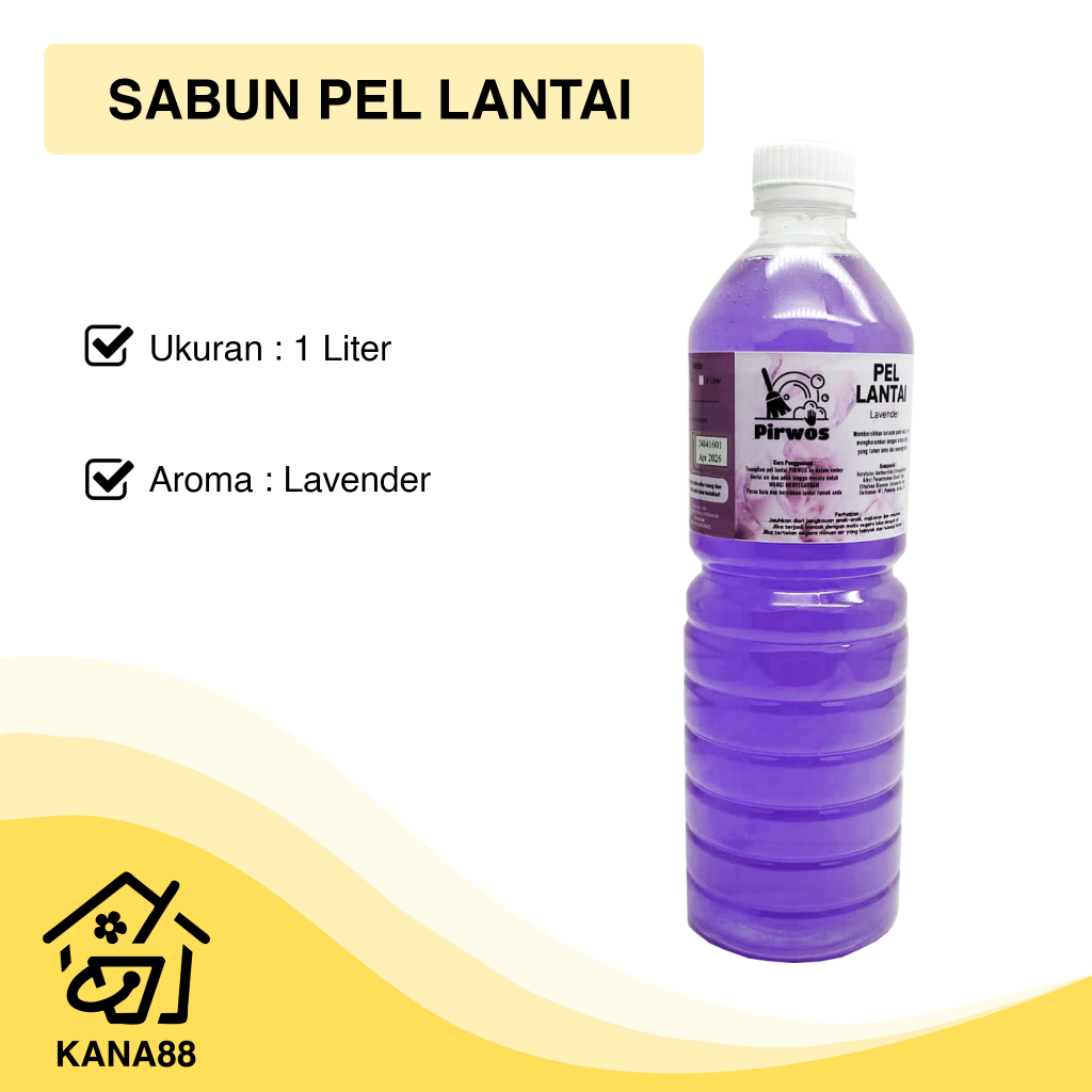 Jual Pel Lantai Lavender 1 Liter Pirwos Sabun Pembersih Lantai Floor