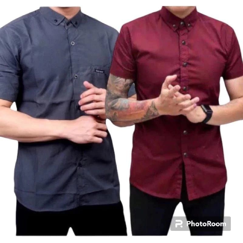 Jual Kemeja Polos Pria Lengan Pendek Ada Pilihan Paket Baju Harga