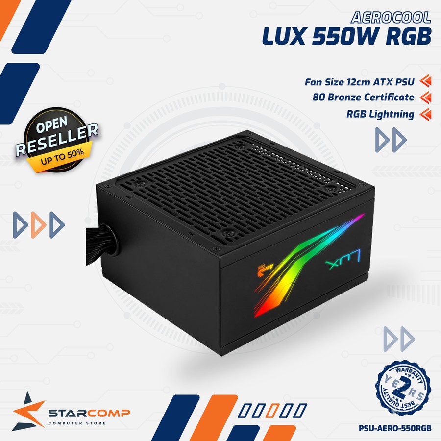 Jual Aerocool LUX RGB 550W 80 Bronze Internal Power Suplly Shopee