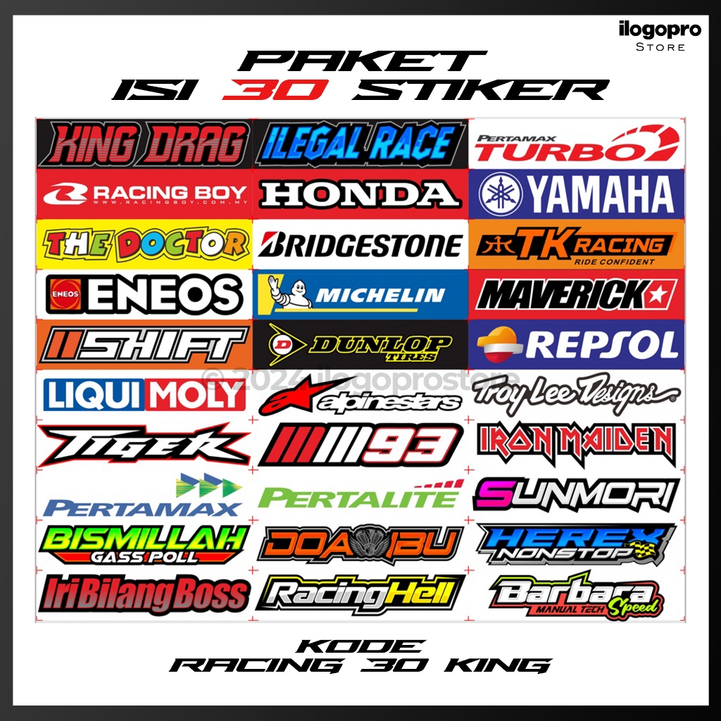 Jual Stiker Racing Motor Sponsor Isi Stiker King Drag Yamaha