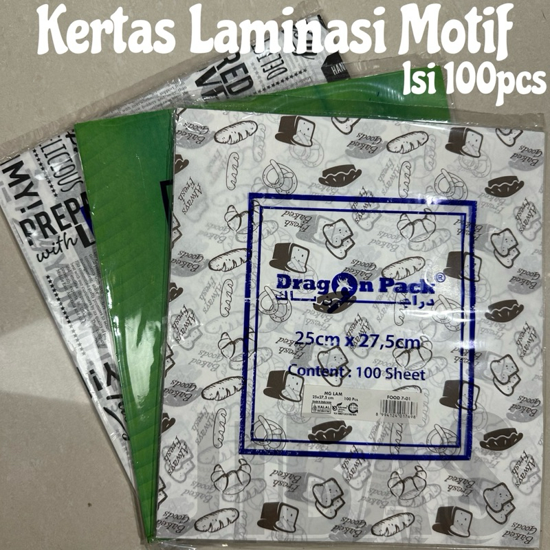 Jual Kertas Nasi Laminasi Motif Food Grade Premium Kertas Wrap Kebab