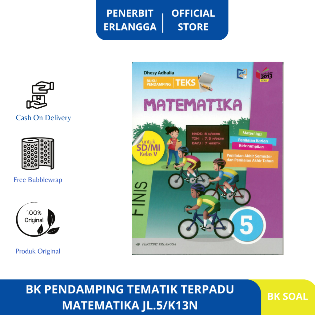 Jual BK PENDAMPING TEMATIK TERPADU BUPING MATEMATIKA SD KELAS 5