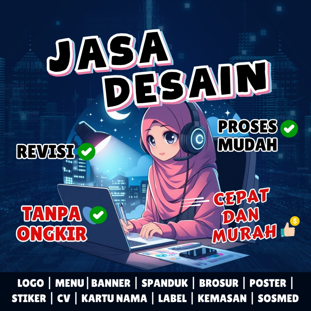 Jual JASA DESAIN GRAFIS LOGO BANNER SPANDUK KARTU NAMA POSTER STIKER CV