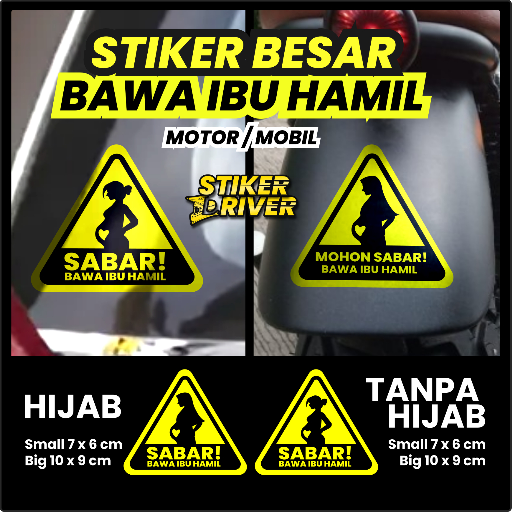 Jual Stiker Sticker Ibu Hamil Pregnant Woman Hijab Besar Motor